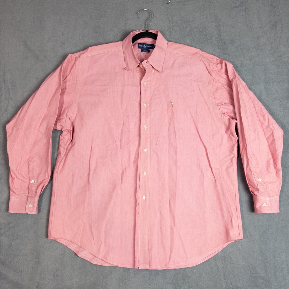 Polo Ralph Lauren Button Down Mens XL Pink Blake Gingham Cotton Vintage